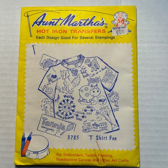 Aunt Marthas Hot Iron Transfers #3929 Happy Gadgets/#3785 T Shirt Fun NOS - Picture 2 of 5